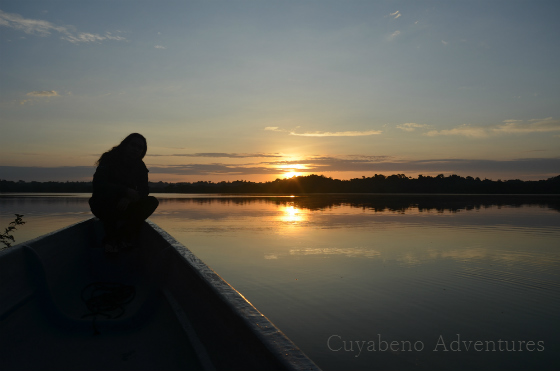 Paddling down the River Cuyabeno
